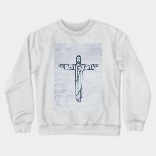 Jesus Christ with open arms illustration Crewneck Sweatshirt